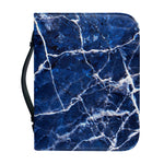 Blue White Marble Print Leather Bible Cover