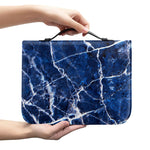 Blue White Marble Print Leather Bible Cover