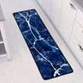 Blue White Marble Print Long Kitchen Mat