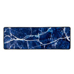 Blue White Marble Print Long Kitchen Mat