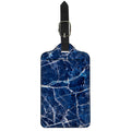Blue White Marble Print Luggage Tag