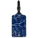 Blue White Marble Print Luggage Tag