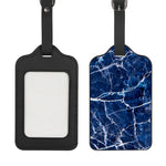 Blue White Marble Print Luggage Tag