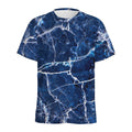 Blue White Marble Print Men's Athletic T-Shirt