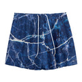 Blue White Marble Print Mesh Shorts