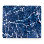 Blue White Marble Print Mouse Pad