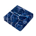 Blue White Marble Print Outdoor Seat Cushion Cover