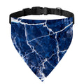 Blue White Marble Print Over The Collar Dog Bandana