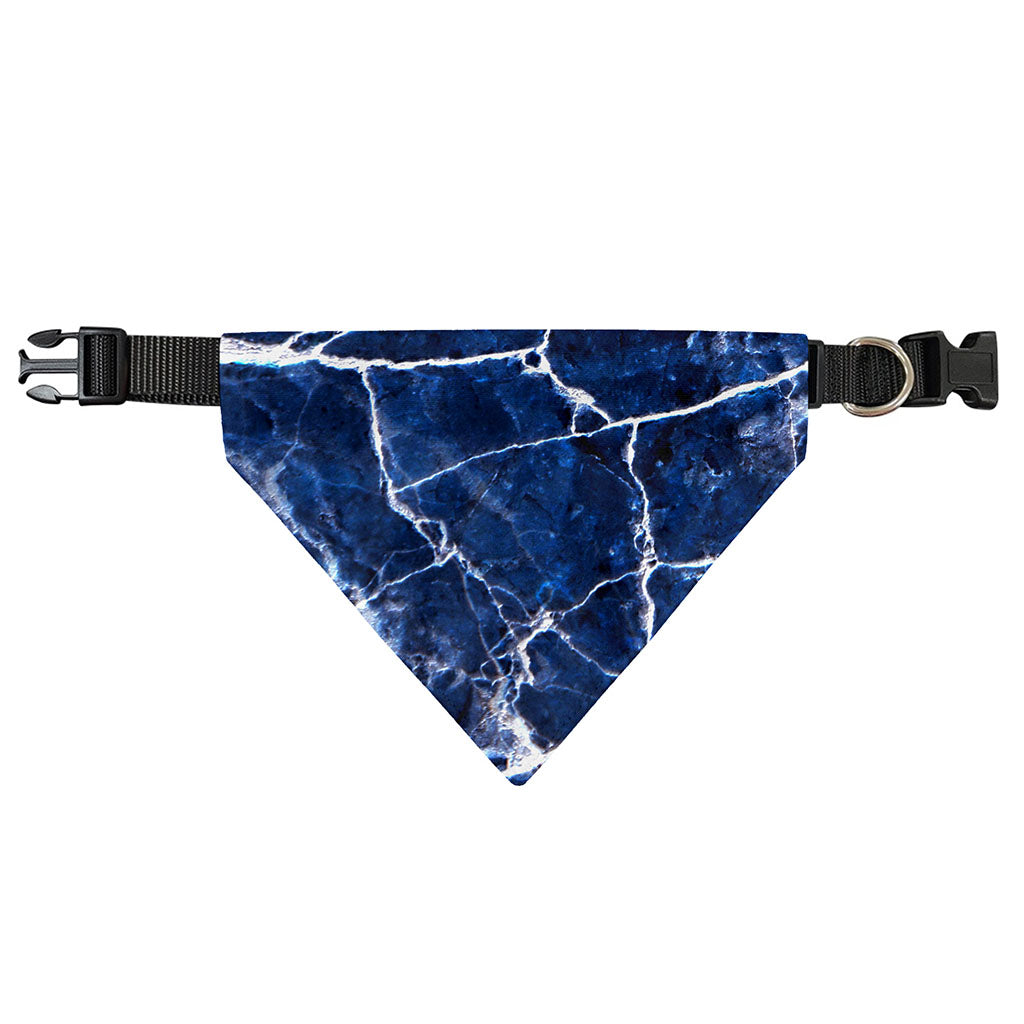 Blue White Marble Print Over The Collar Dog Bandana
