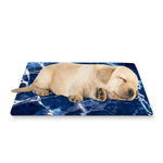 Blue White Marble Print Pet Cooling Mat Cover