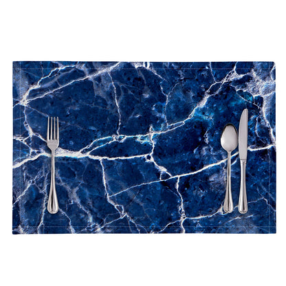 Blue White Marble Print Placemat