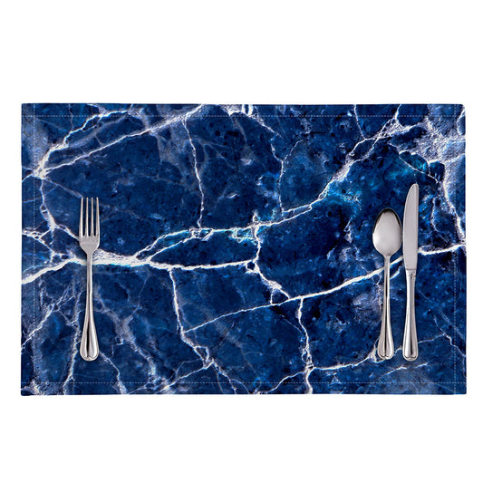 Blue White Marble Print Placemat