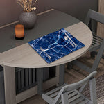 Blue White Marble Print Placemat
