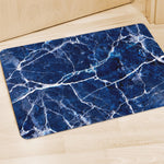 Blue White Marble Print Polyester Doormat