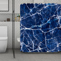 Blue White Marble Print Polyester Shower Curtain