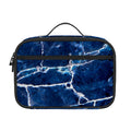 Blue White Marble Print Portable Lunch Bag