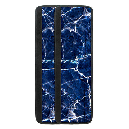 Blue White Marble Print Refrigerator Handle Covers