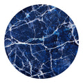 Blue White Marble Print Round Blanket
