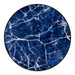 Blue White Marble Print Round Floor Mat