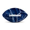 Blue White Marble Print Rugby Ball