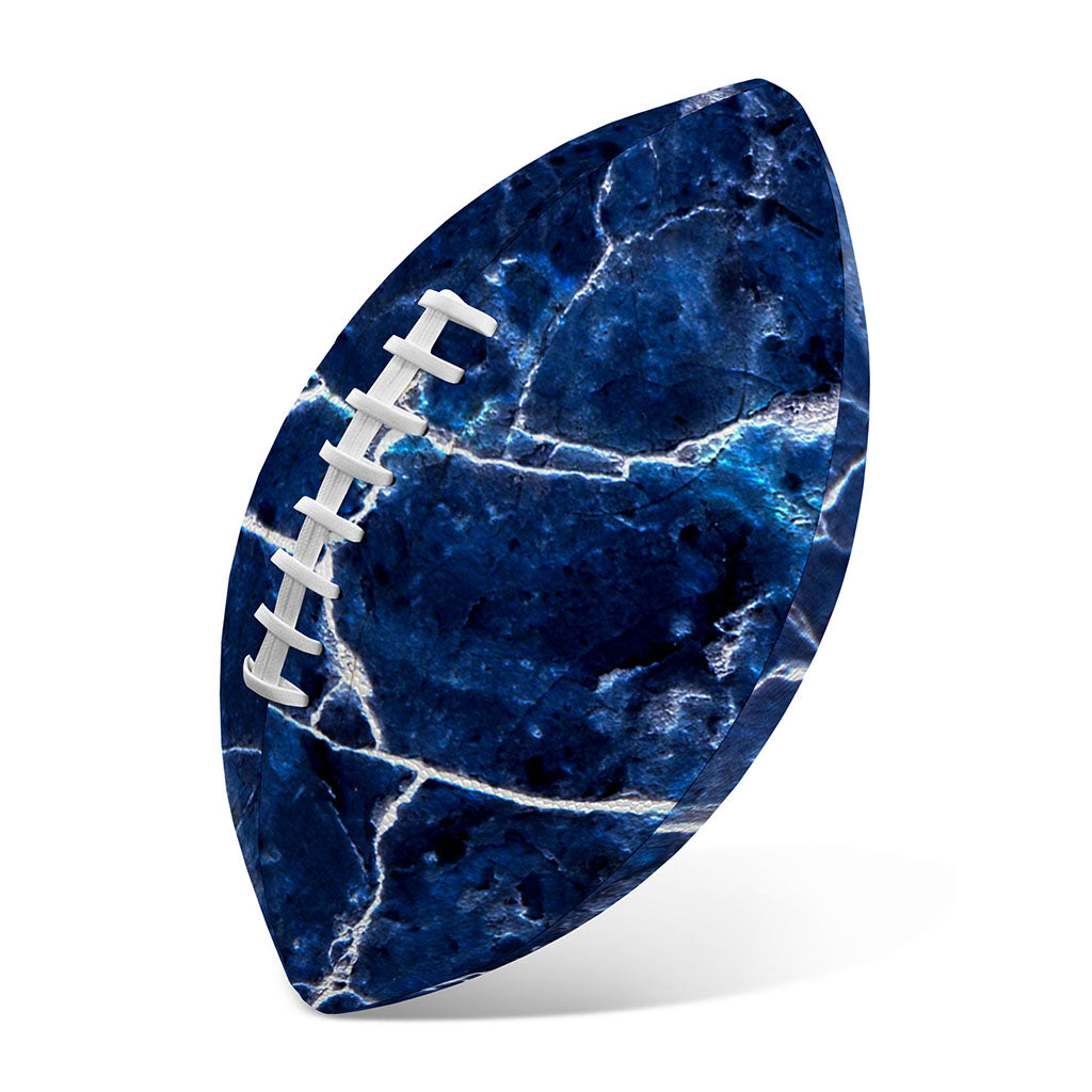 Blue White Marble Print Rugby Ball