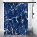 Blue White Marble Print Shower Curtain