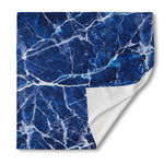 Blue White Marble Print Silk Bandana