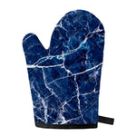 Blue White Marble Print Single Oven Mitt