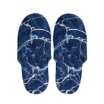 Blue White Marble Print Slippers