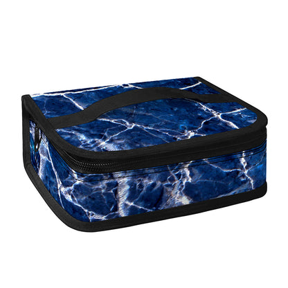 Blue White Marble Print Small Lunch Bag