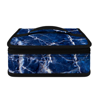 Blue White Marble Print Small Lunch Bag