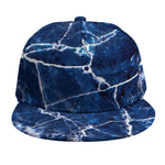 Blue White Marble Print Snapback Cap