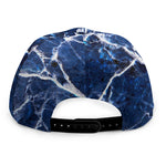 Blue White Marble Print Snapback Cap