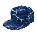 Blue White Marble Print Snapback Cap