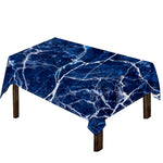 Blue White Marble Print Tablecloth