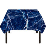 Blue White Marble Print Tablecloth