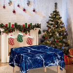 Blue White Marble Print Tablecloth