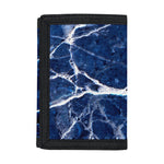 Blue White Marble Print Trifold Wallet