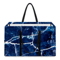 Blue White Marble Print Utility Tote Bag