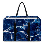 Blue White Marble Print Utility Tote Bag