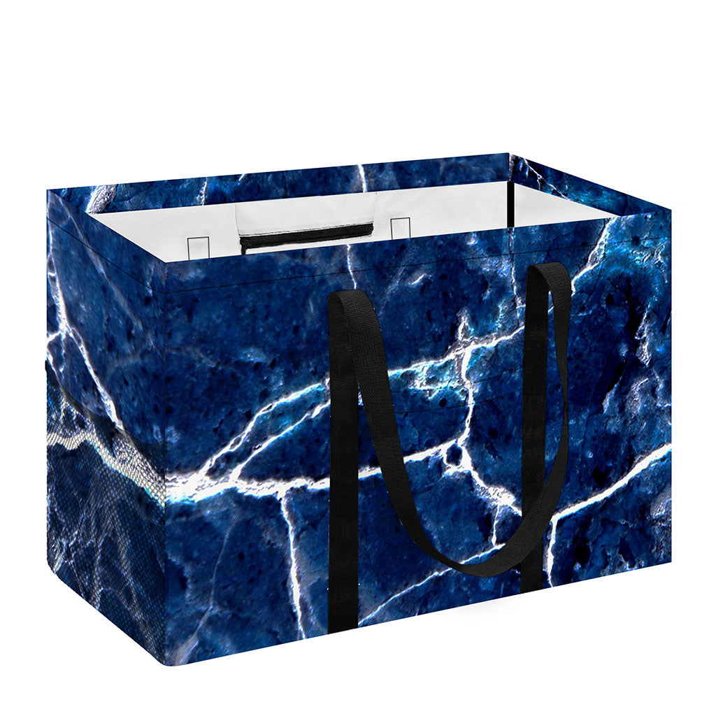 Blue White Marble Print Utility Tote Bag