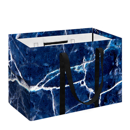 Blue White Marble Print Utility Tote Bag