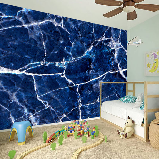 Blue White Marble Print Wall Sticker