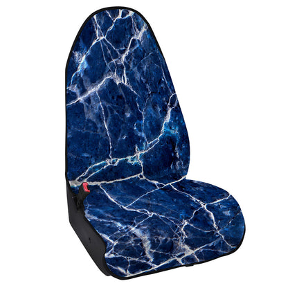 Blue White Marble Print Waterproof Car Seat Cover
