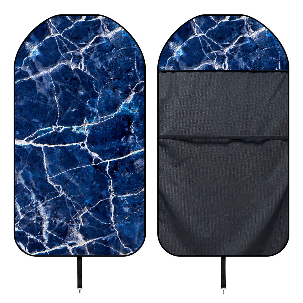 Blue White Marble Print Waterproof Car Seat Cover