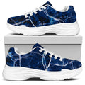 Blue White Marble Print White Chunky Shoes