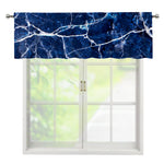 Blue White Marble Print Window Valance