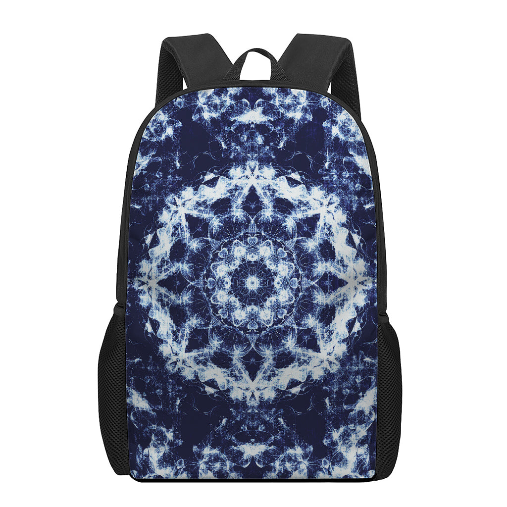 Blue Winter Mandala Print 17 Inch Backpack