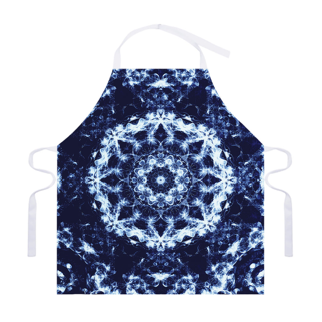 Blue Winter Mandala Print Adjustable Apron