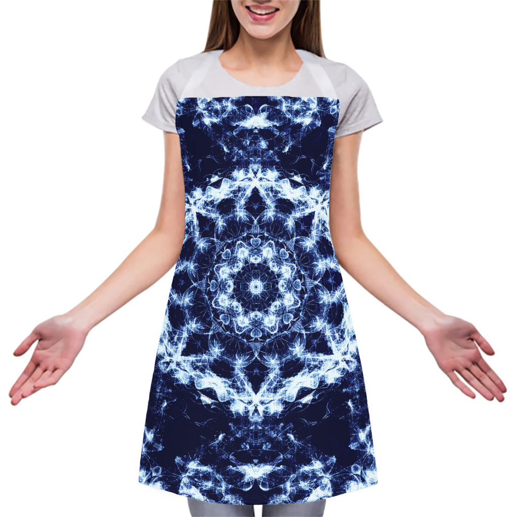 Blue Winter Mandala Print Adjustable Apron